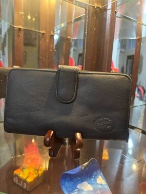 Buxton Black Genuine Leather Snap Wallet